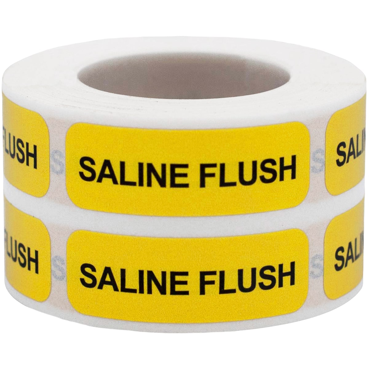 Saline Flush Warning Labels | 0.5" x 1.5" QTY 500 Saline Flush Warning Labels | 0.5" x 1.5" QTY 500