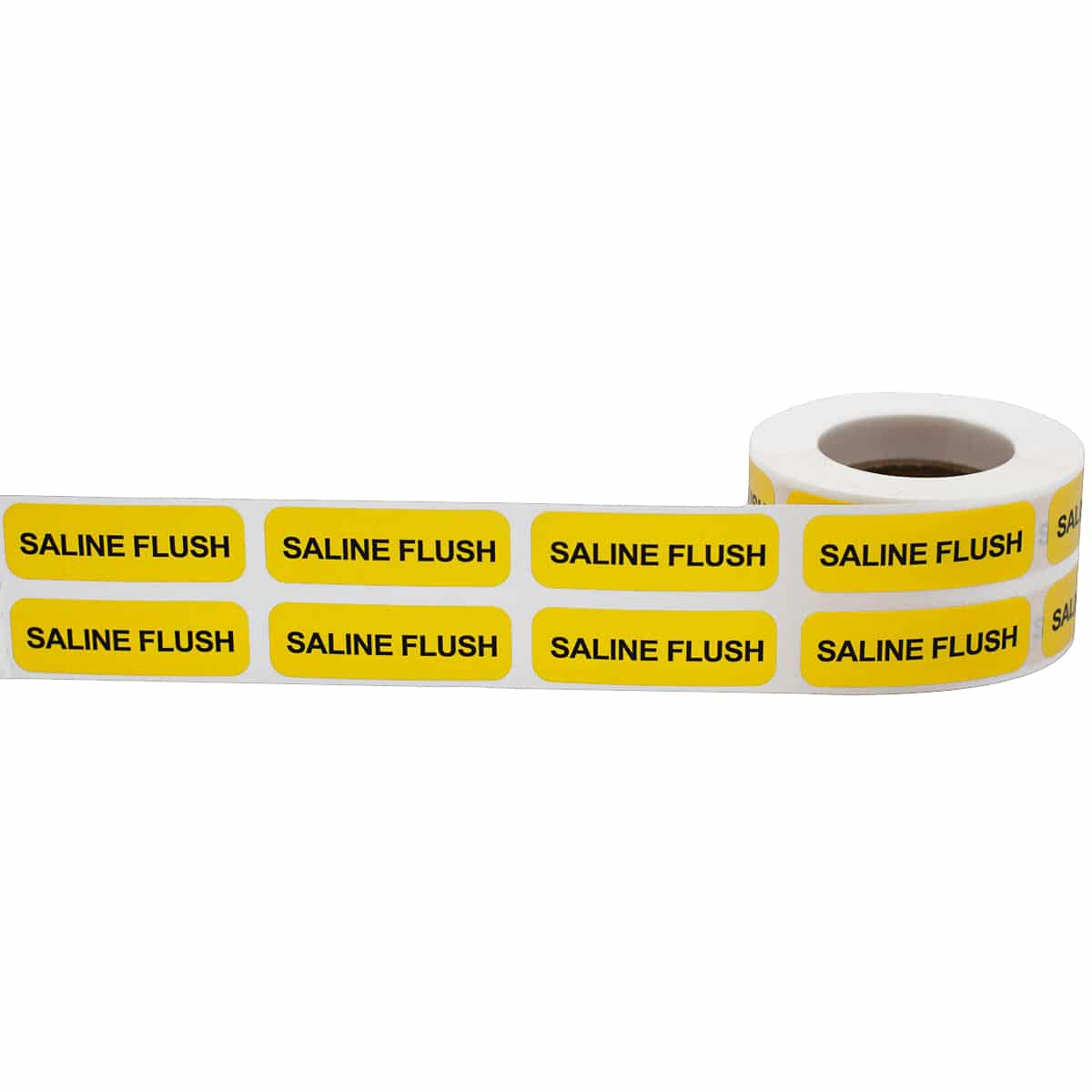 Saline Flush Warning Labels | 0.5" x 1.5" QTY 500 Saline Flush Warning Labels | 0.5" x 1.5" QTY 500