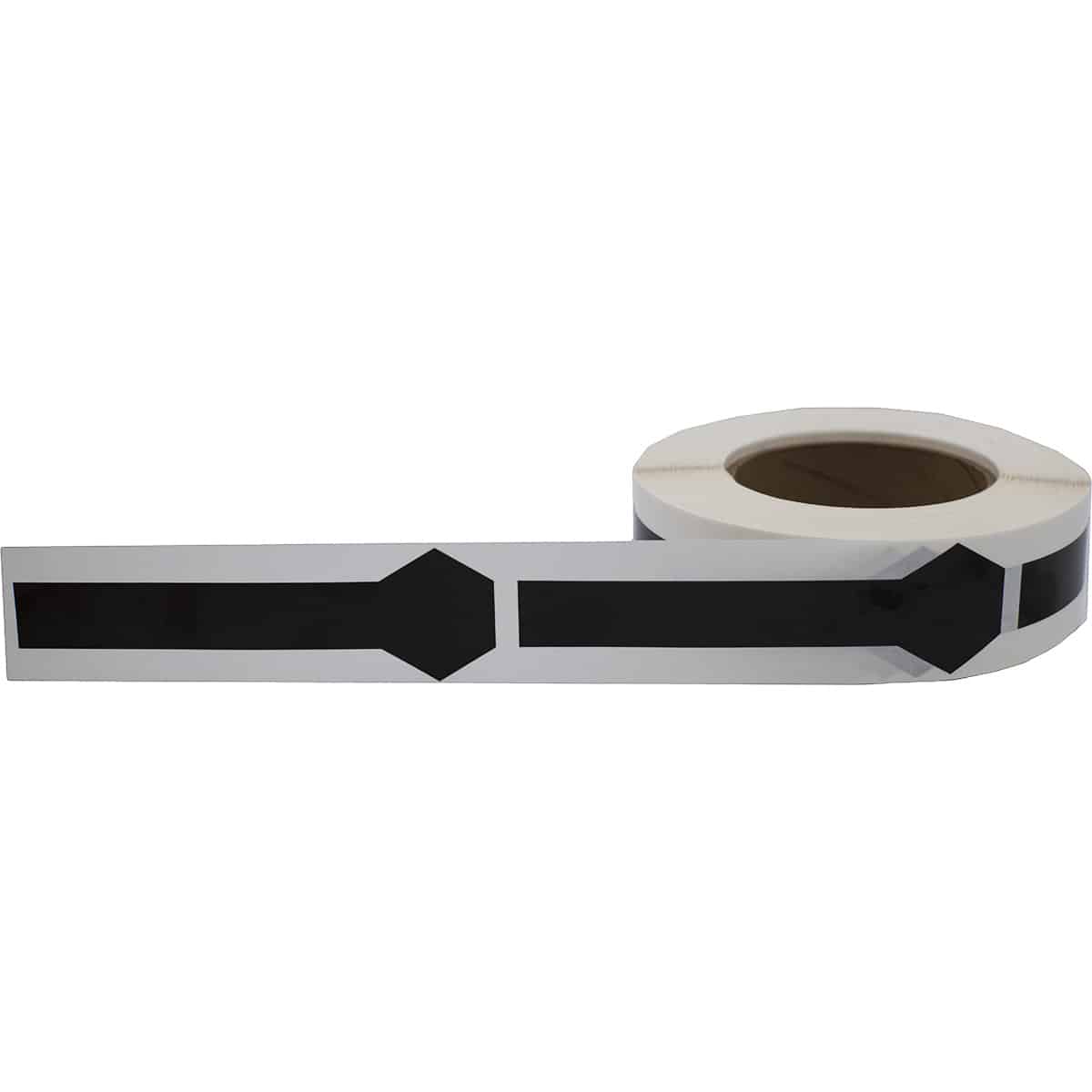 Black Hex Lock Tamper Labels 1.5" Hex (.75" x 5.25" Band) QTY 500