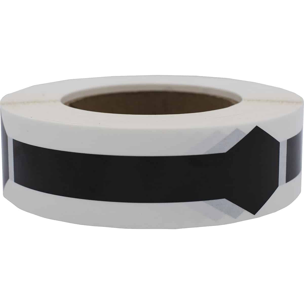 Black Hex Lock Tamper Labels 1.5" Hex (.75" x 5.25" Band) QTY 500