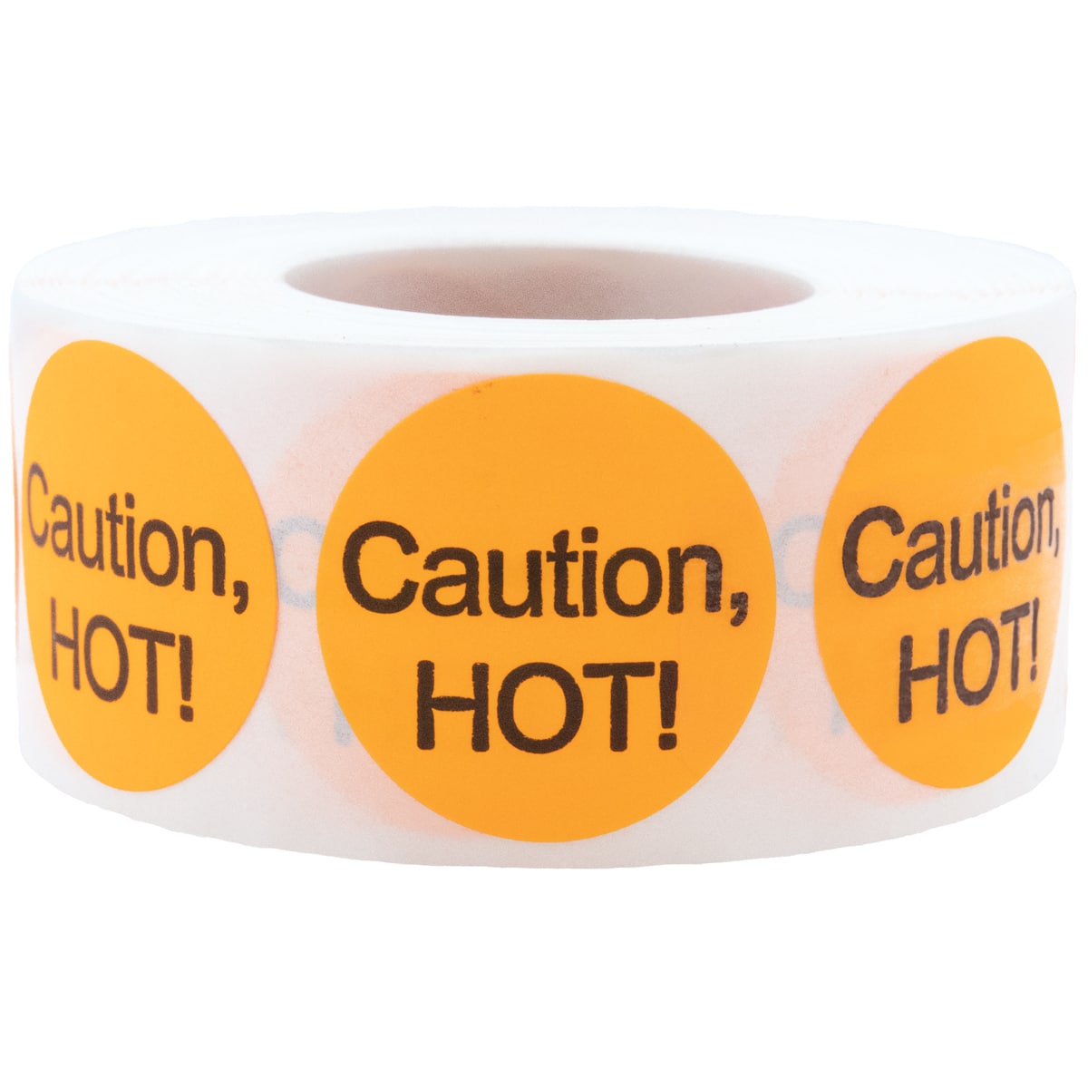 Caution, Hot! 1" Round Deli Labels QTY 500