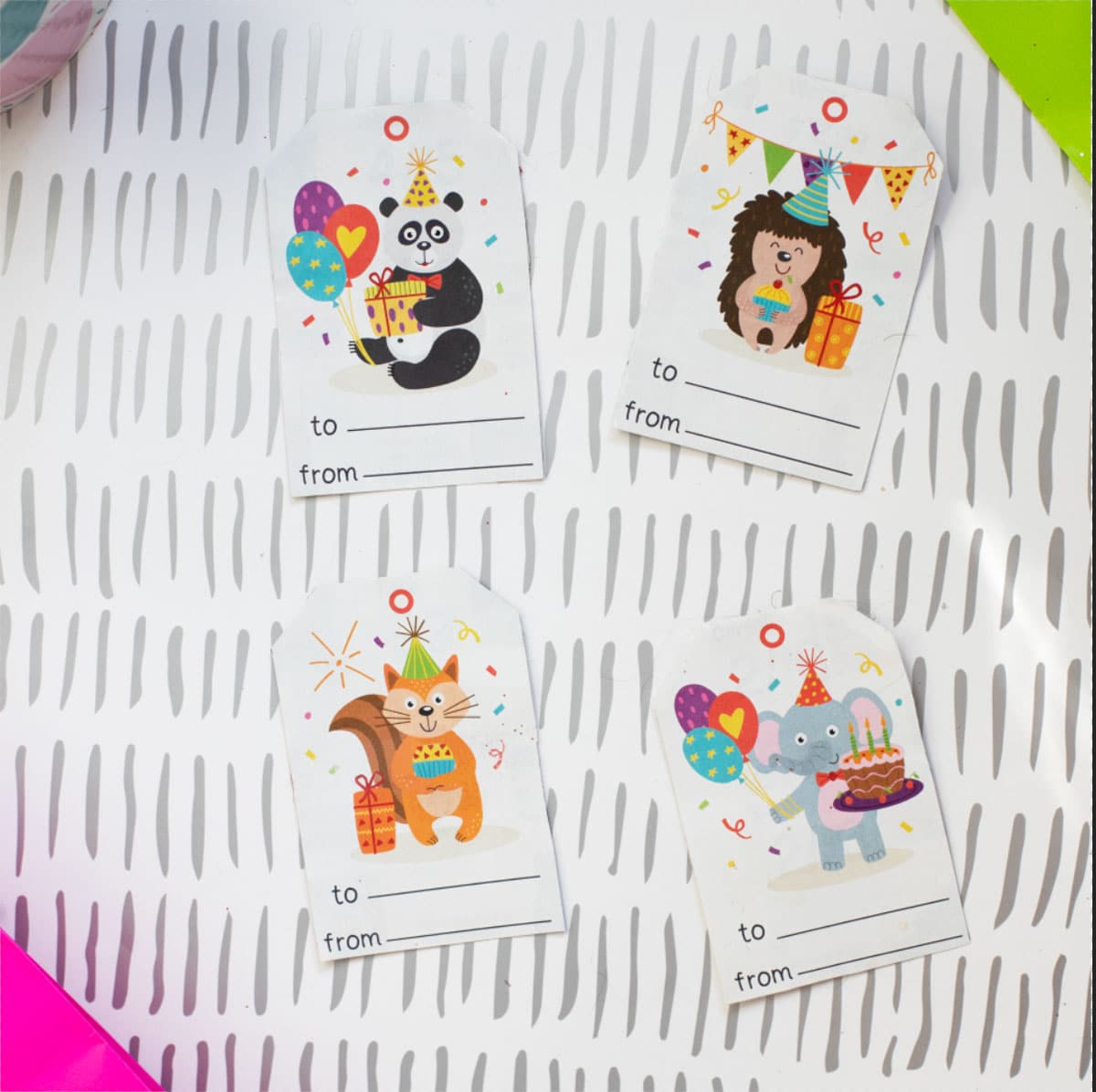 Lil' Animal Happy Birthday Gift Tags QTY 50