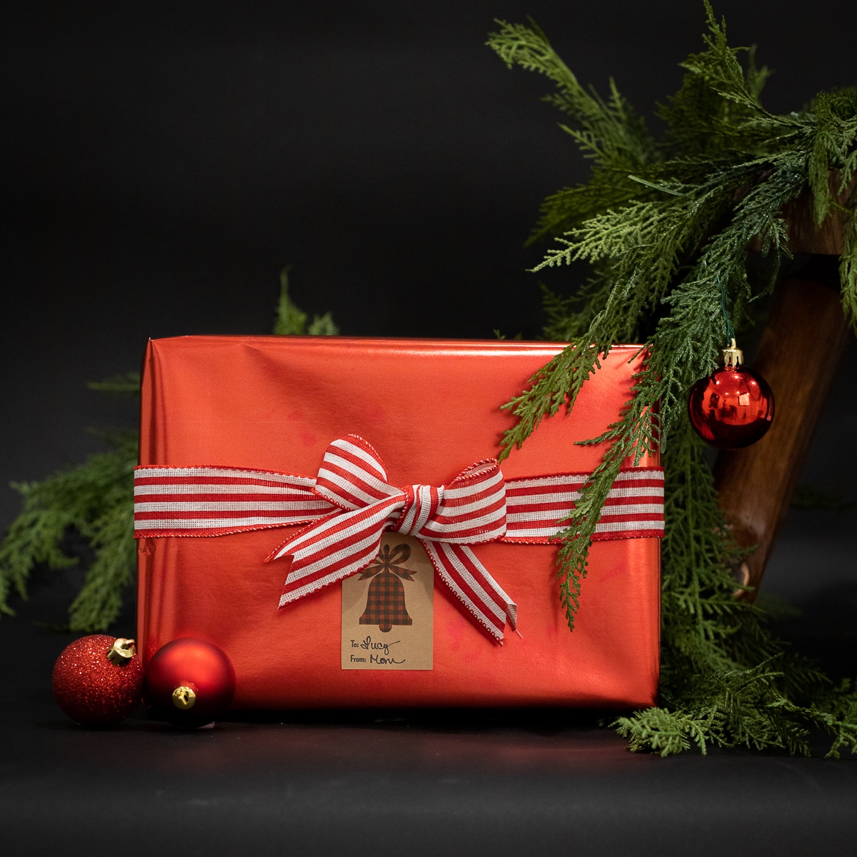 Plaid Country Christmas Gift Tag Stickers QTY 25 Plaid Country Christmas Gift Tag Stickers QTY 25