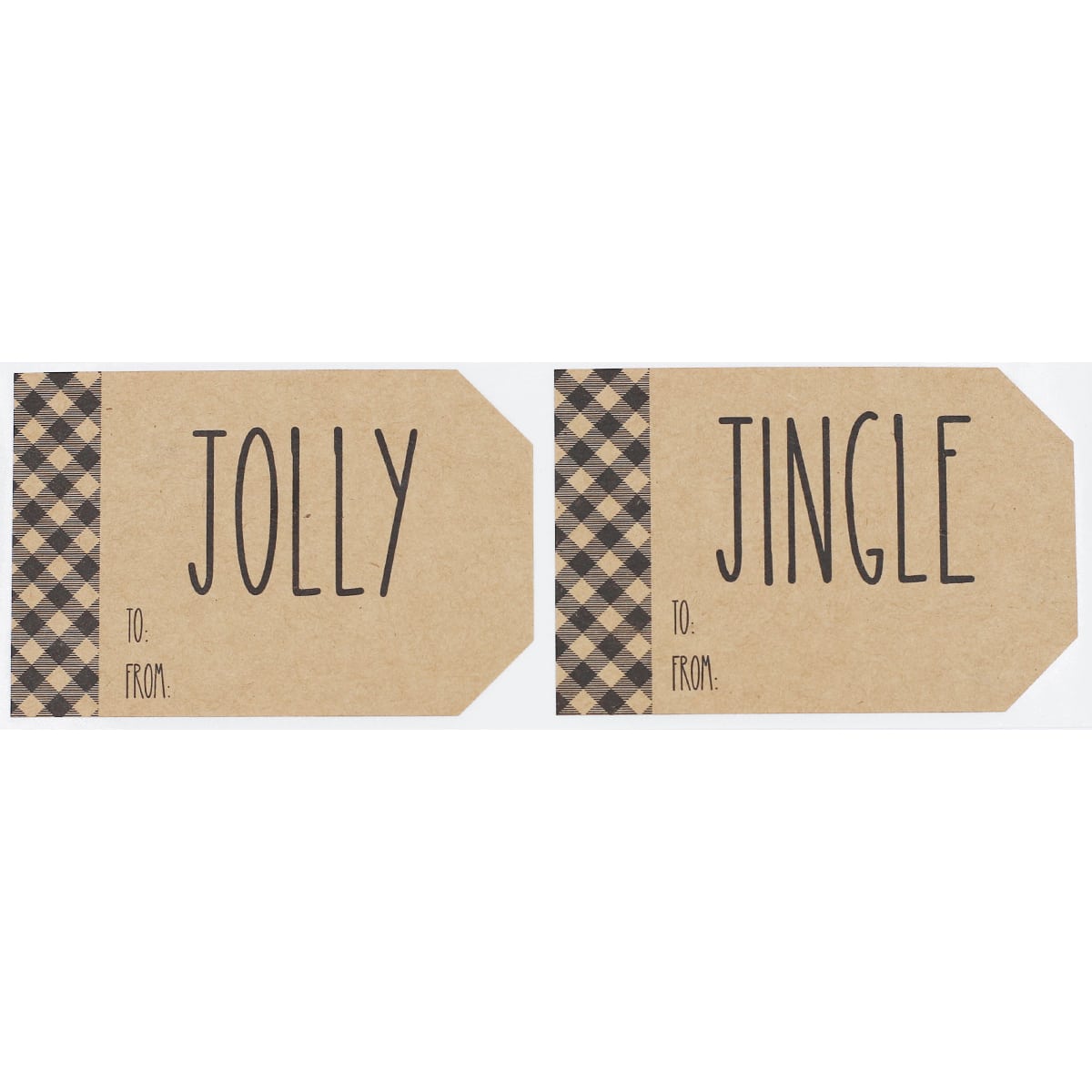 Rustic Plaid Kraft Style Christmas Gift Tag Stickers QTY 25 Rustic Plaid Kraft Style Christmas Gift Tag Stickers QTY 25