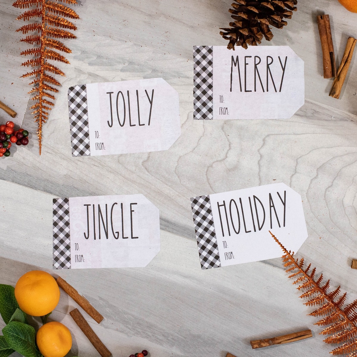 Farmhouse Style Christmas Gift Tag Stickers QTY 25 Farmhouse Style Christmas Gift Tag Stickers QTY 25