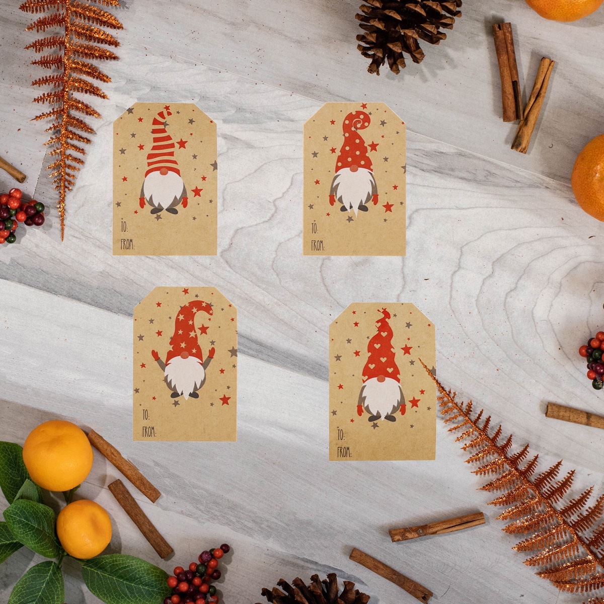 Gnome Kraft Christmas Gift Tag Stickers 25 Qty Gnome Kraft Christmas Gift Tag Stickers 25 Qty