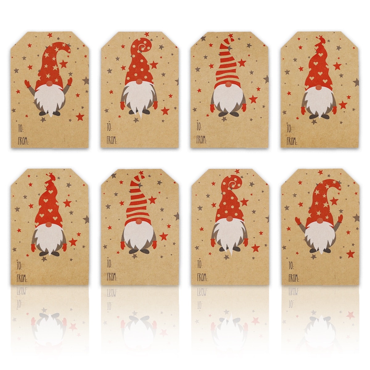 Gnome Kraft Christmas Gift Tag Stickers QTY 100 Gnome Kraft Christmas Gift Tag Stickers QTY 100