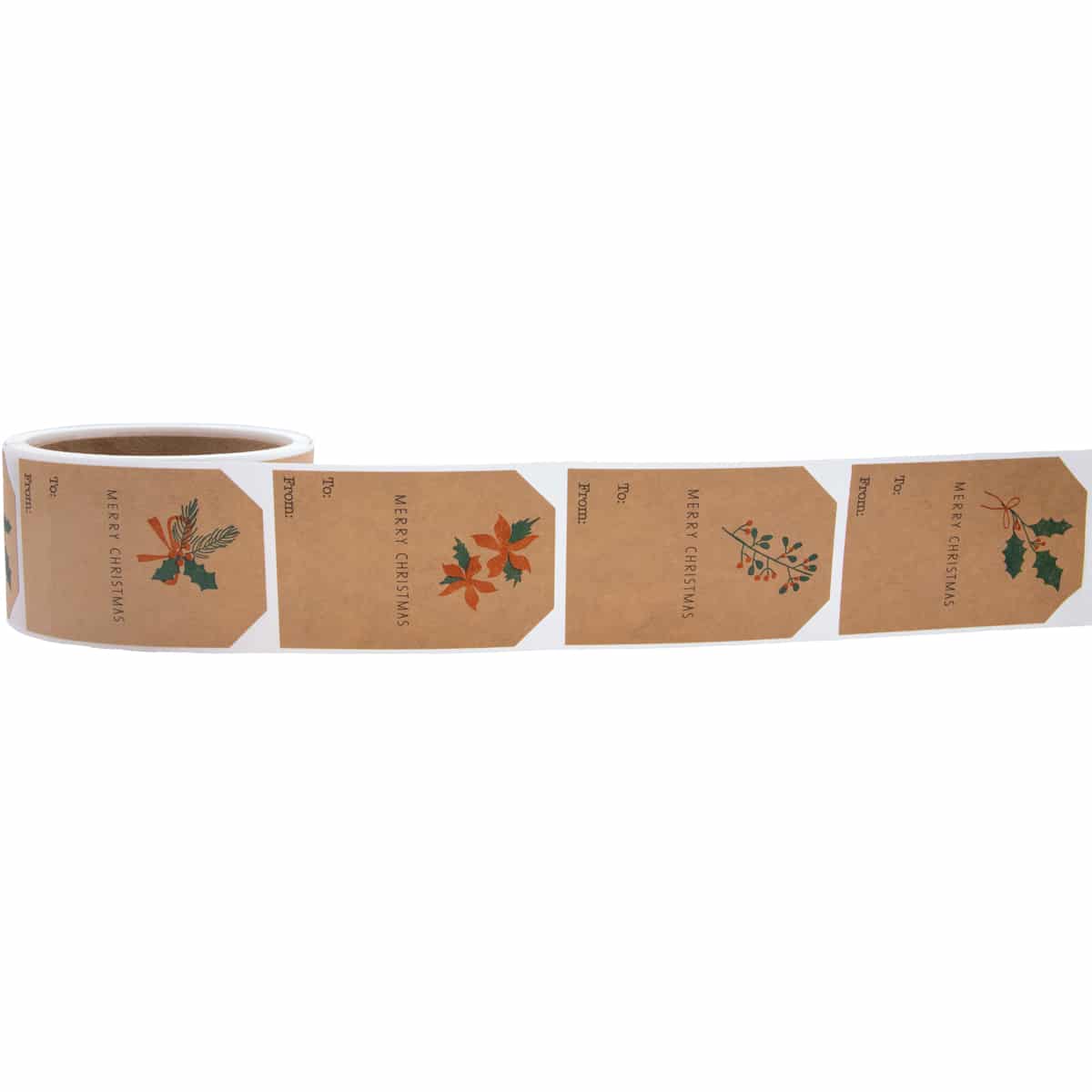 Kraft Boho Mistletoe Christmas Adhesive Gift Tags QTY 25 Kraft Boho Mistletoe Christmas Adhesive Gift Tags QTY 25