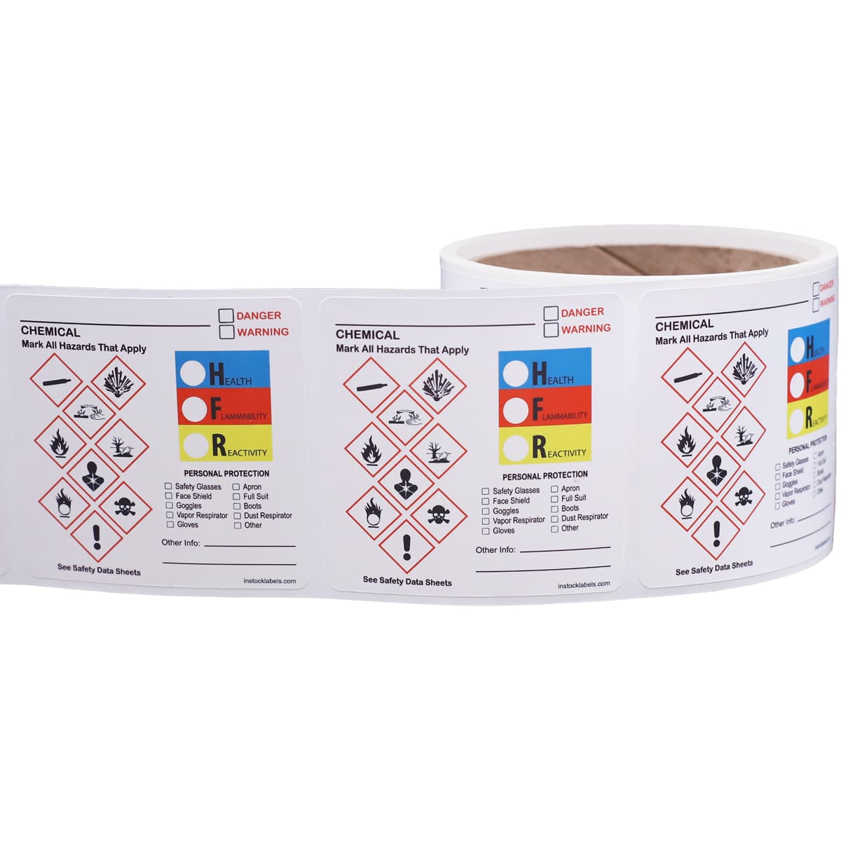 NFPA Chemical DOT Hazmat HMIS Labels for PPE QTY 500