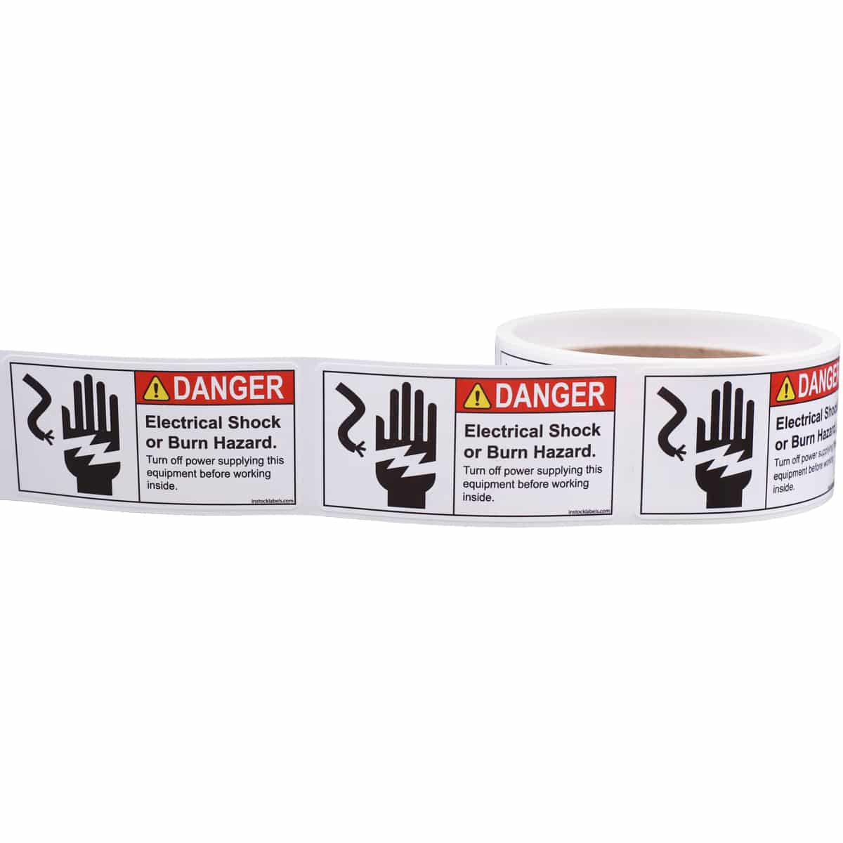Electrical Shock or Burn Hazard ANSI Danger Labels QTY 500 Electrical Shock or Burn Hazard ANSI Danger Labels QTY 500