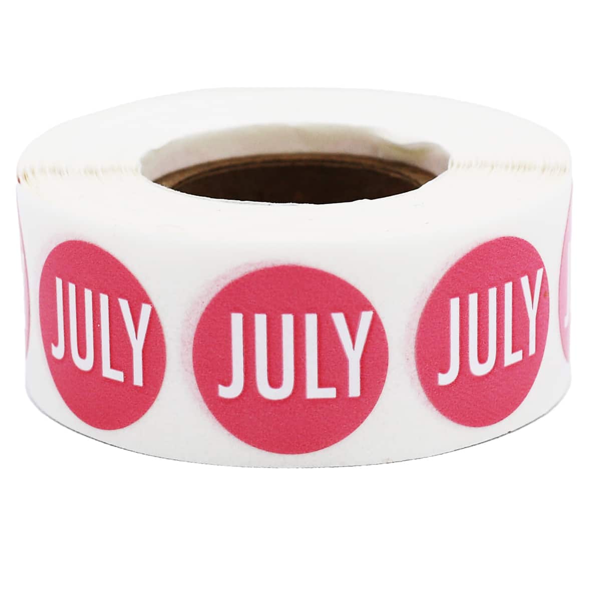 July Stickers Pink 3/4" Inch Round Quantity 500