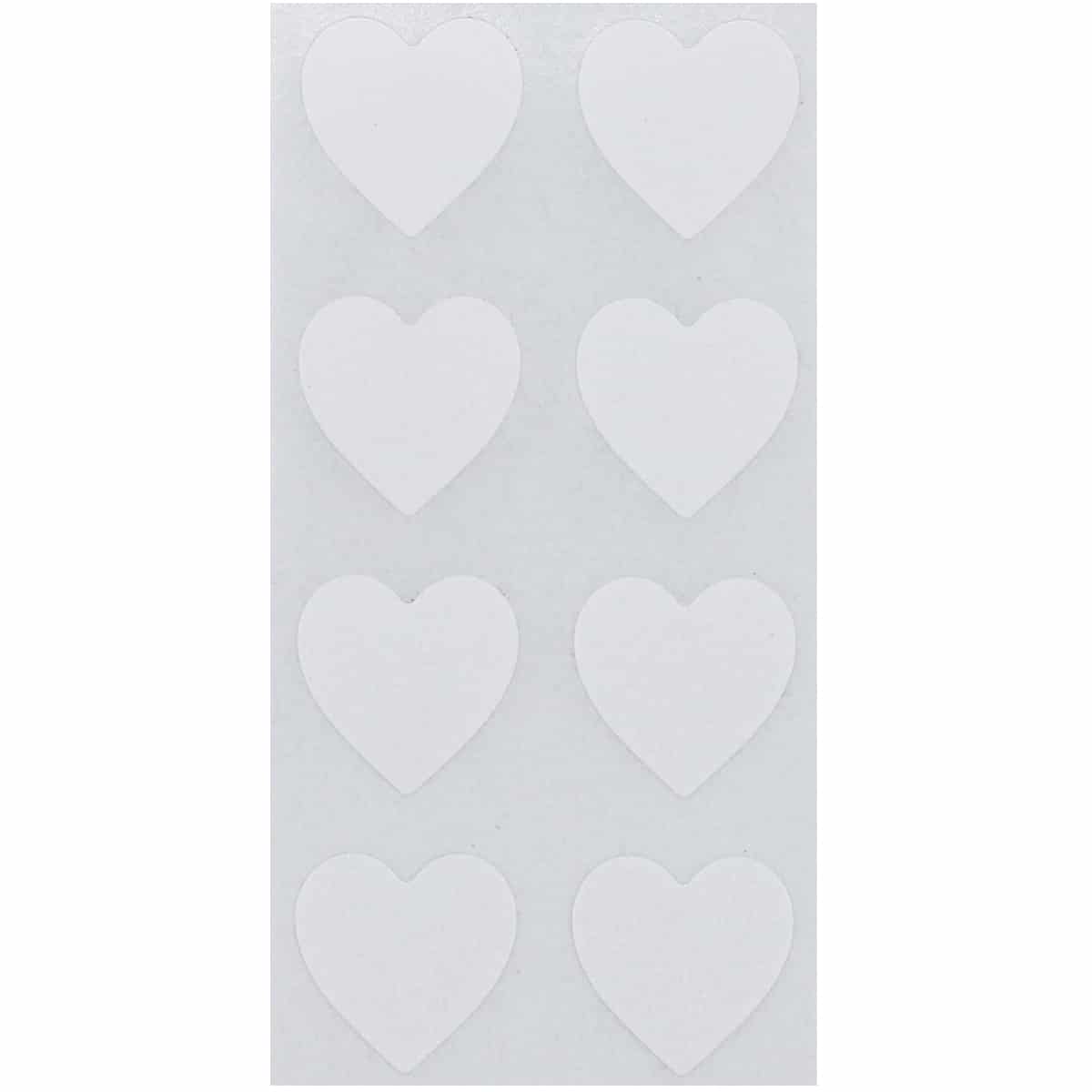 Small White Heart Stickers 1/2" QTY 1,000