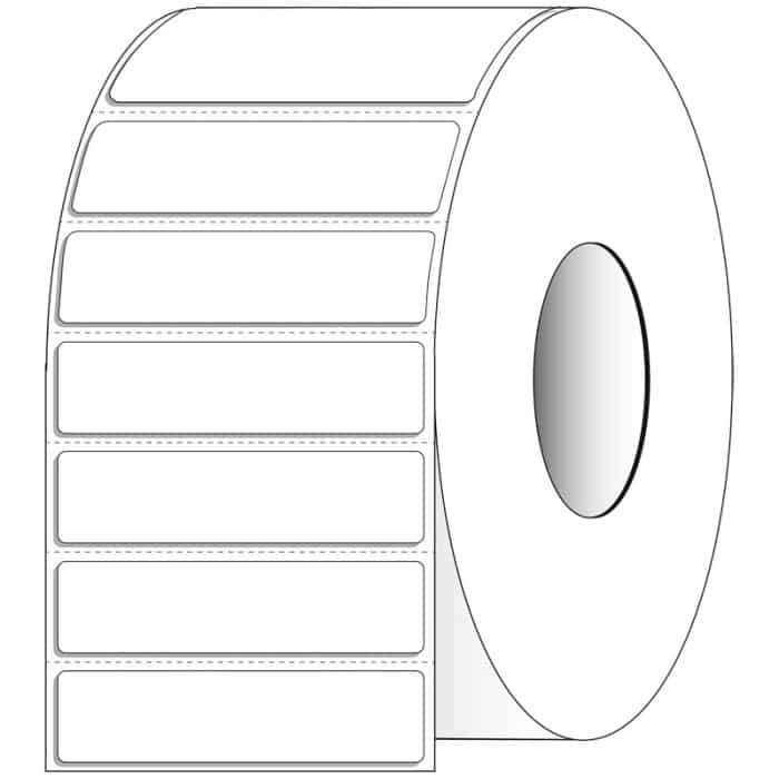 Blank Direct Thermal Perforated White Labels | 3" Inch Core | 4" x 1" QTY 5500