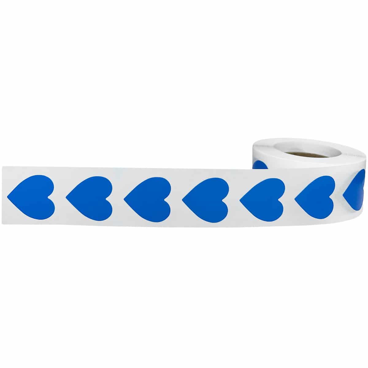 Blue Heart Stickers 3/4" QTY 500