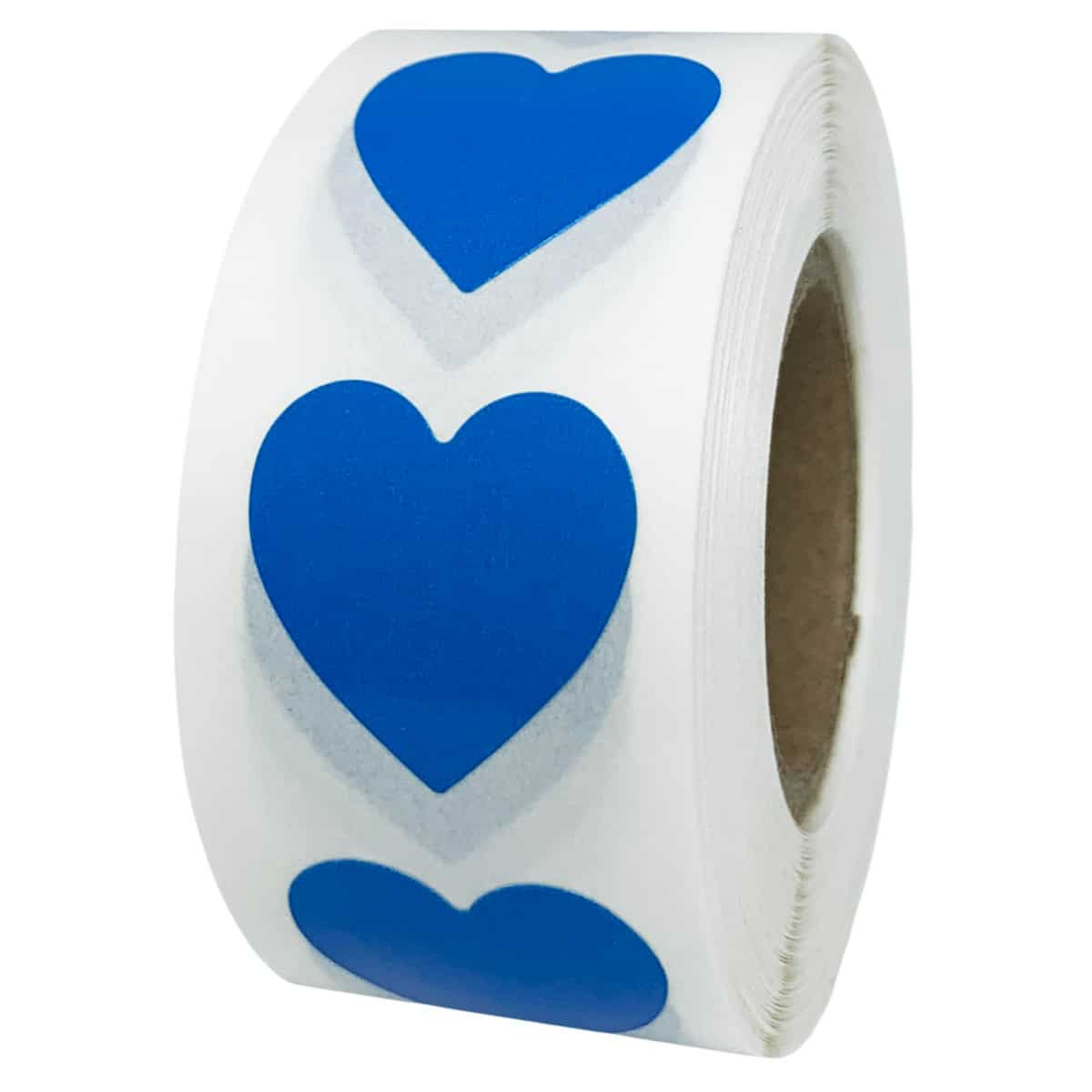 Blue Heart Stickers 3/4" QTY 500