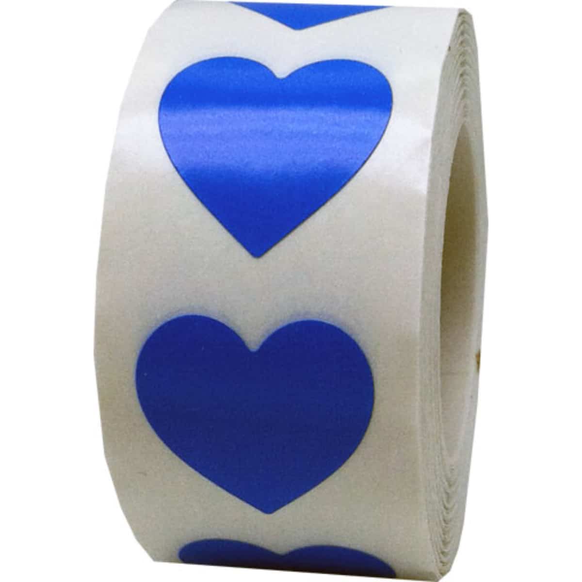 Blue Heart Stickers 3/4" QTY 500