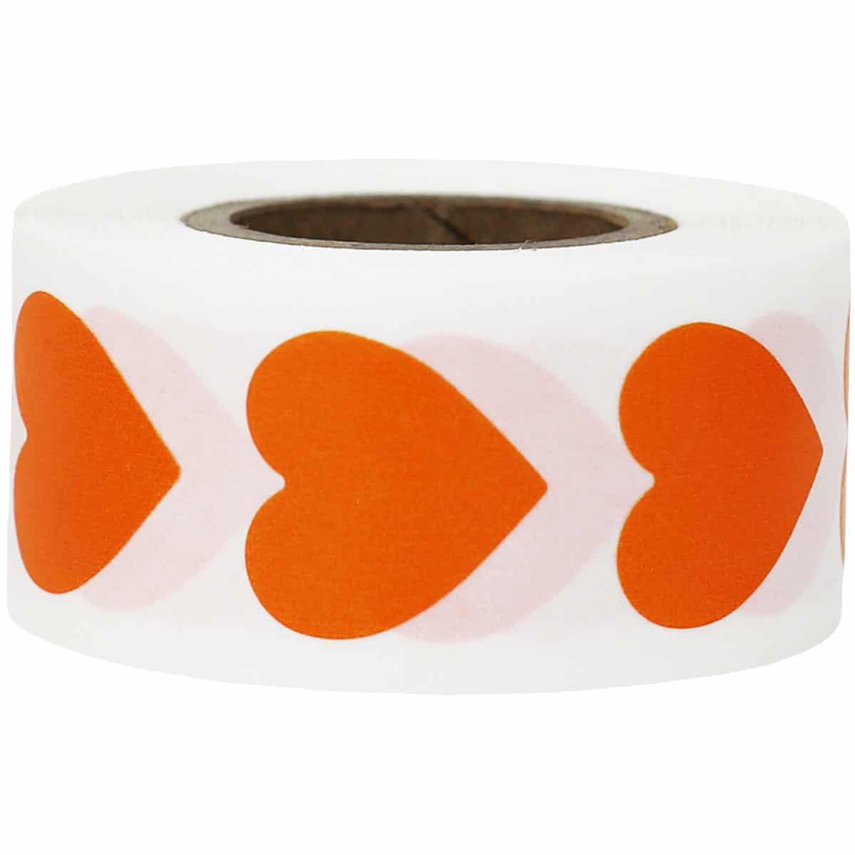 Orange Heart Stickers 3/4" QTY 500 Orange Heart Stickers 3/4" QTY 500