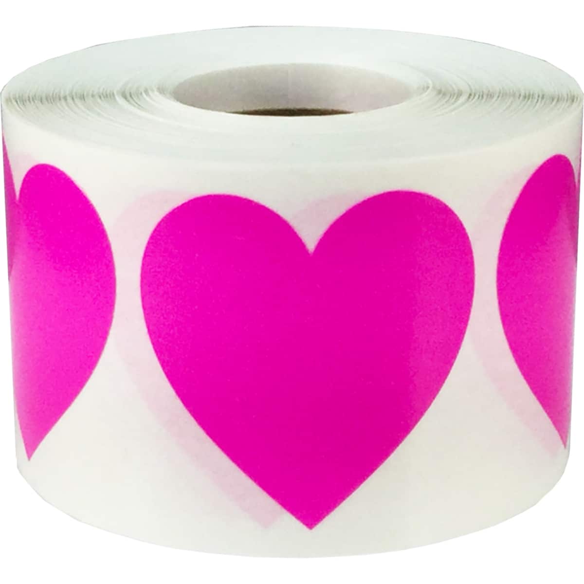 Hot Pink Heart Stickers 1.5" QTY 500 Hot Pink Heart Stickers 1.5" QTY 500