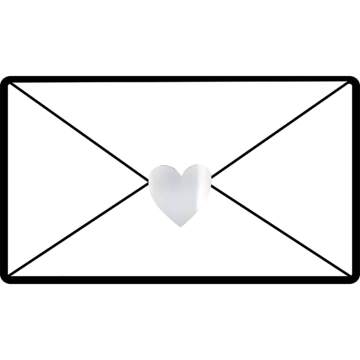 Silver Heart Stickers 1.5" QTY 500 Silver Heart Stickers 1.5" QTY 500