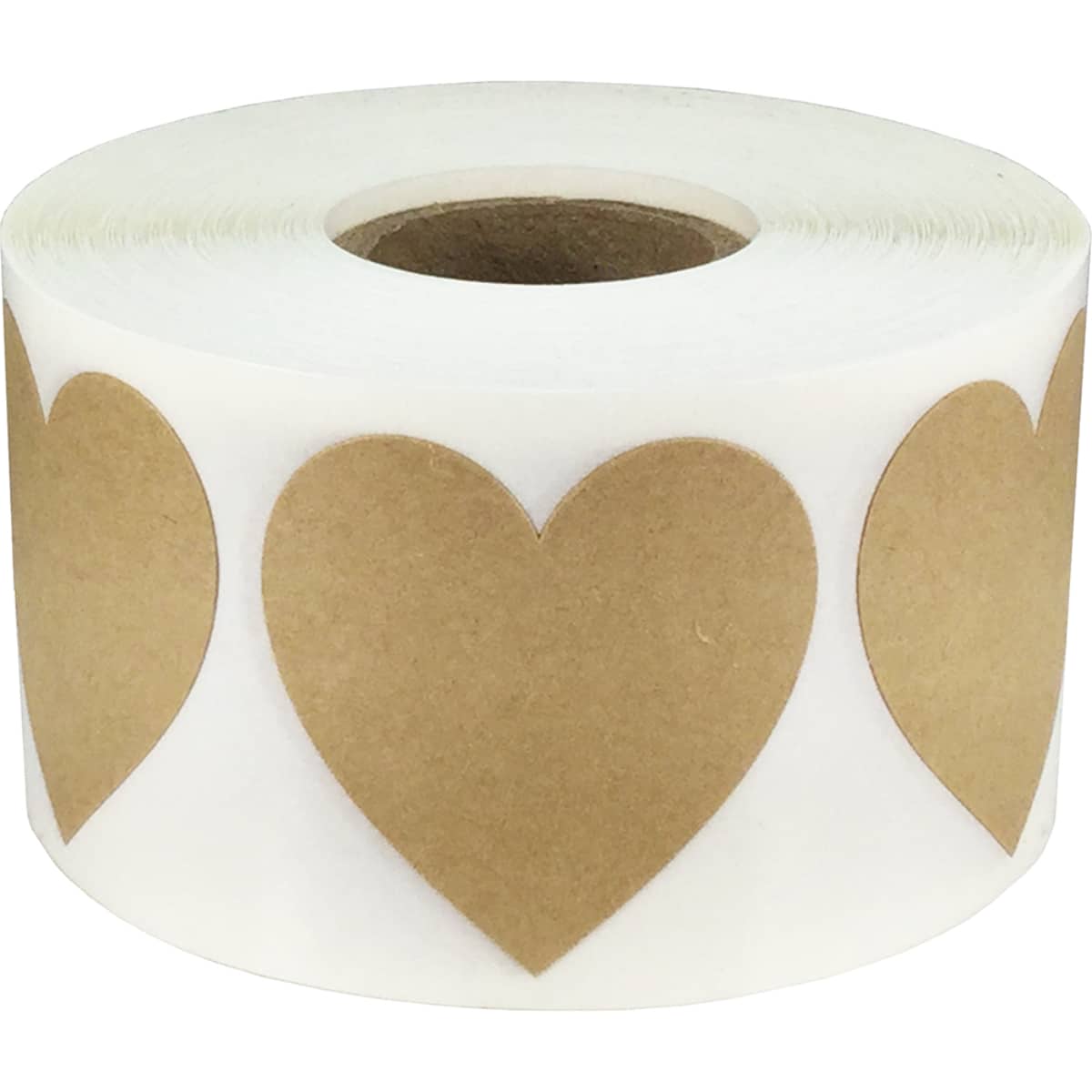 Brown Kraft Paper Heart Stickers 1.5" QTY 500 Brown Kraft Paper Heart Stickers 1.5" QTY 500