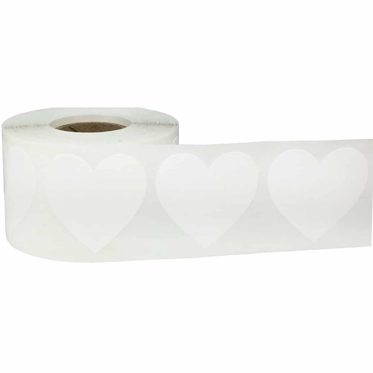 White Heart Stickers 1.5" QTY 500 White Heart Stickers 1.5" QTY 500
