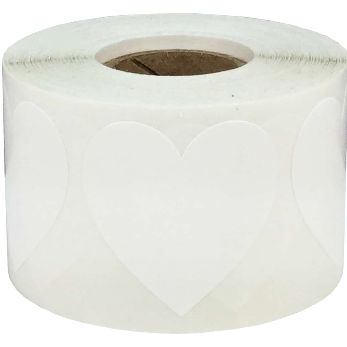 White Heart Stickers 1.5" QTY 500 White Heart Stickers 1.5" QTY 500