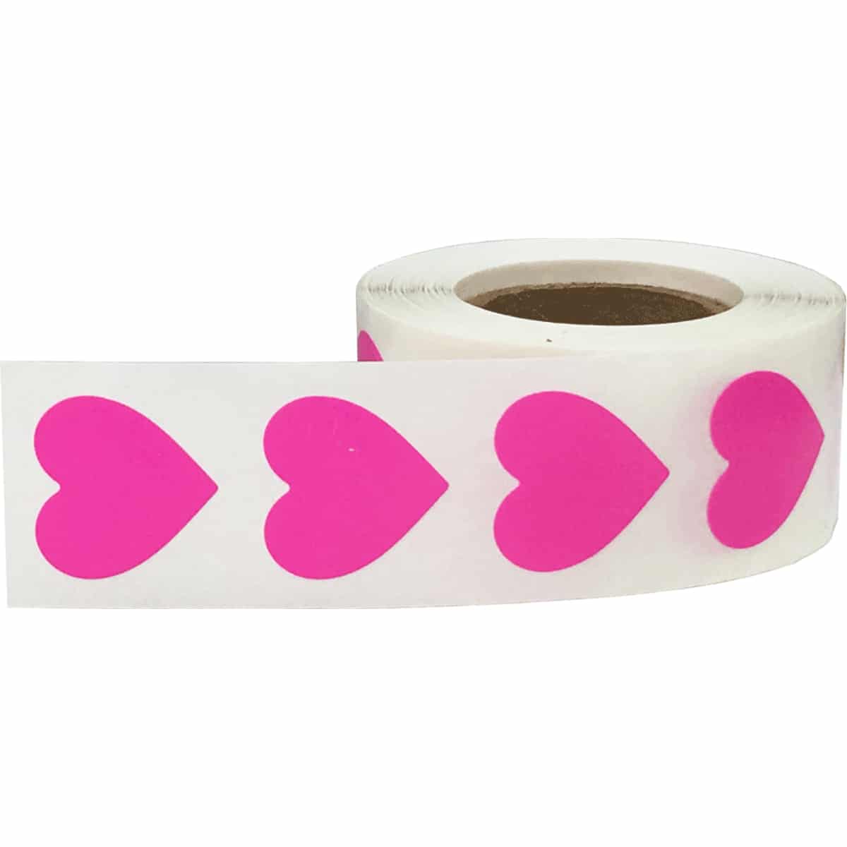 Hot Pink Heart Stickers 3/4" QTY 500 Hot Pink Heart Stickers 3/4" QTY 500