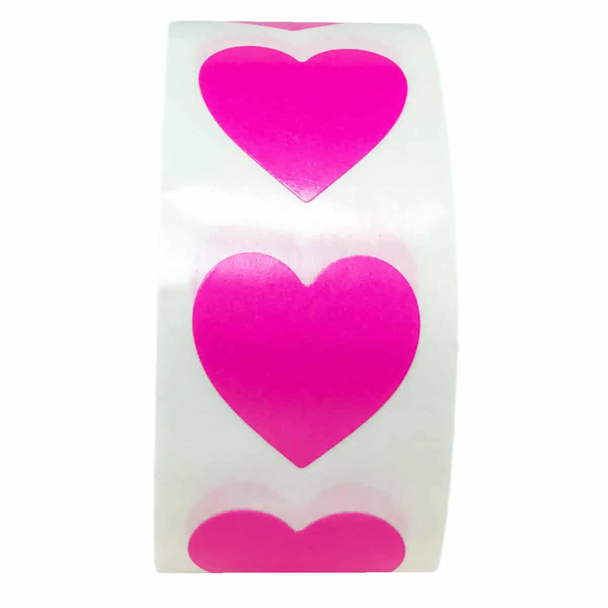 Hot Pink Heart Stickers 3/4" QTY 500 Hot Pink Heart Stickers 3/4" QTY 500