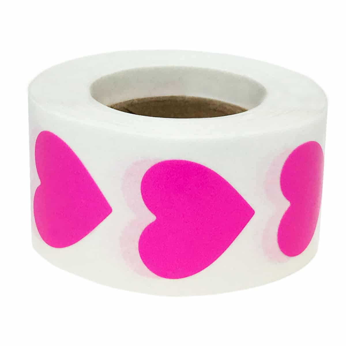 Hot Pink Heart Stickers 3/4" QTY 500 Hot Pink Heart Stickers 3/4" QTY 500