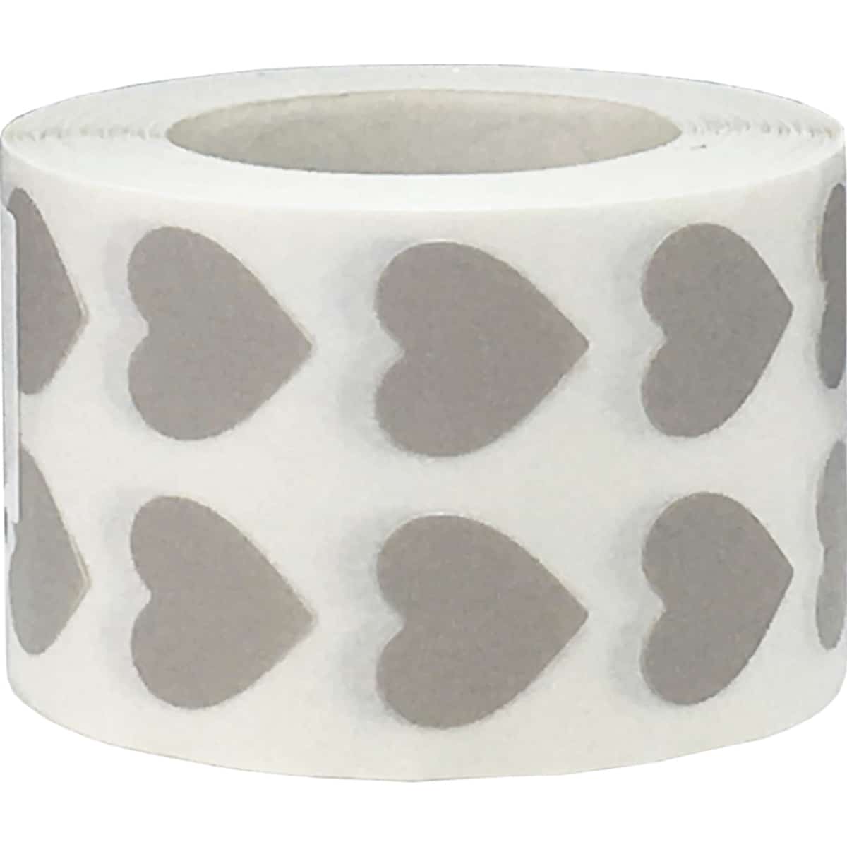 Small Grey Heart Stickers 1/2" QTY 1,000