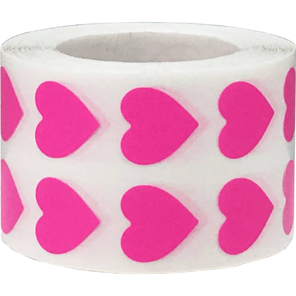 Small Hot Pink Heart Stickers 1/2" QTY 1,000