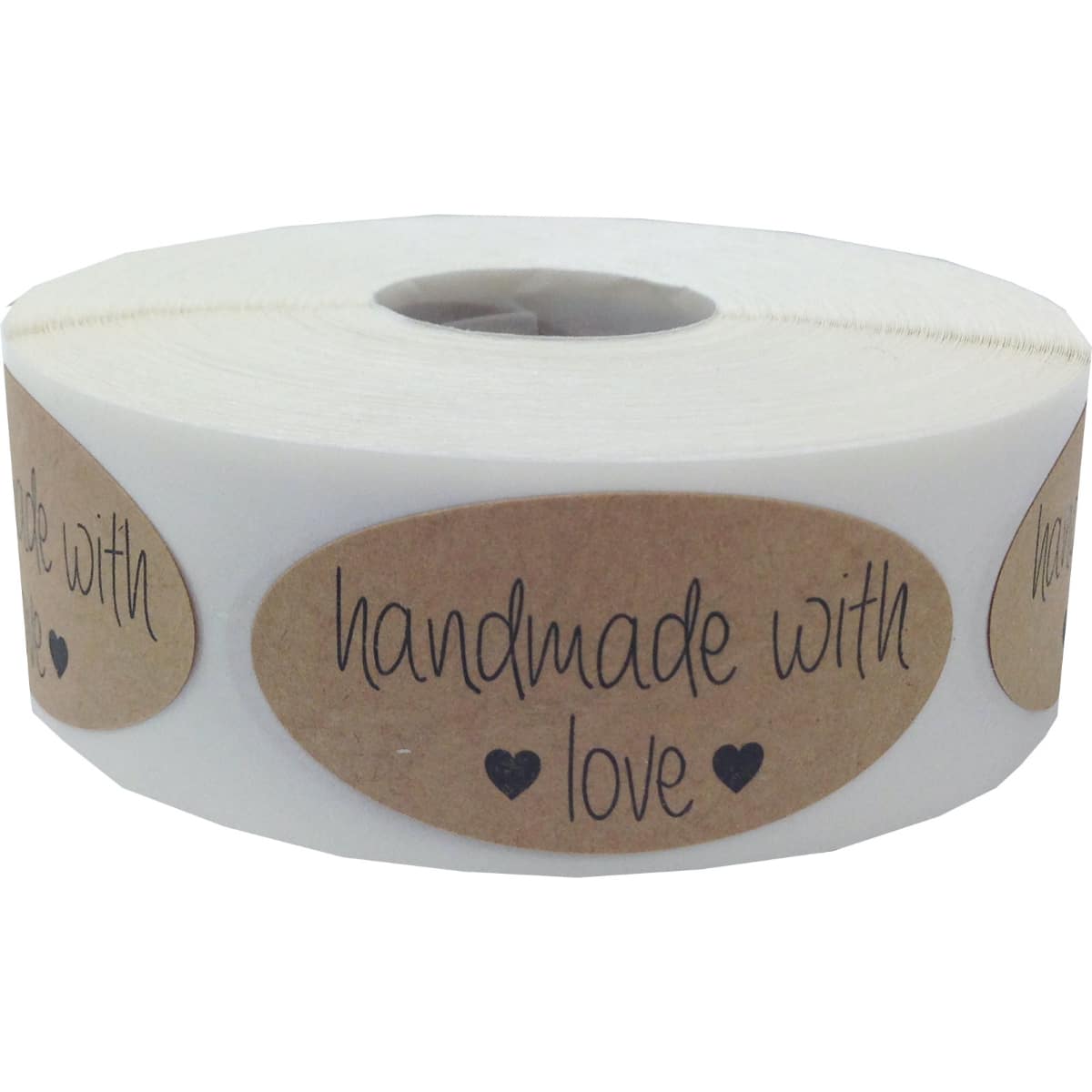 Handmade with Love Oval Shape Kraft Labels QTY 500 Handmade with Love Oval Shape Kraft Labels QTY 500