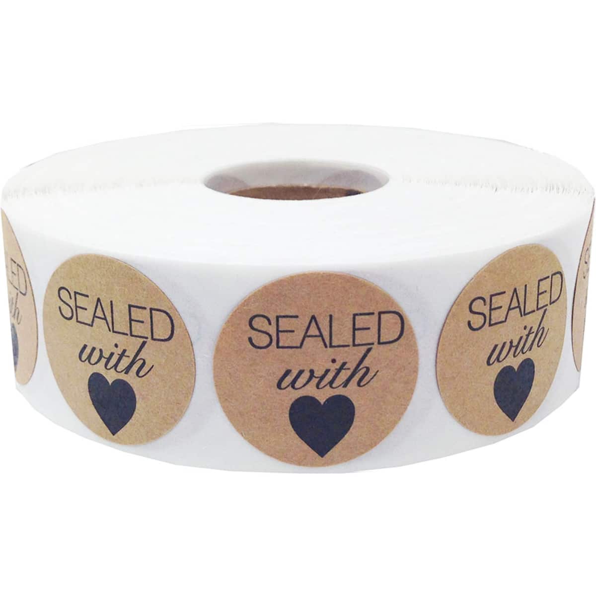 Sealed With Love Kraft Labels 1" Round QTY 500