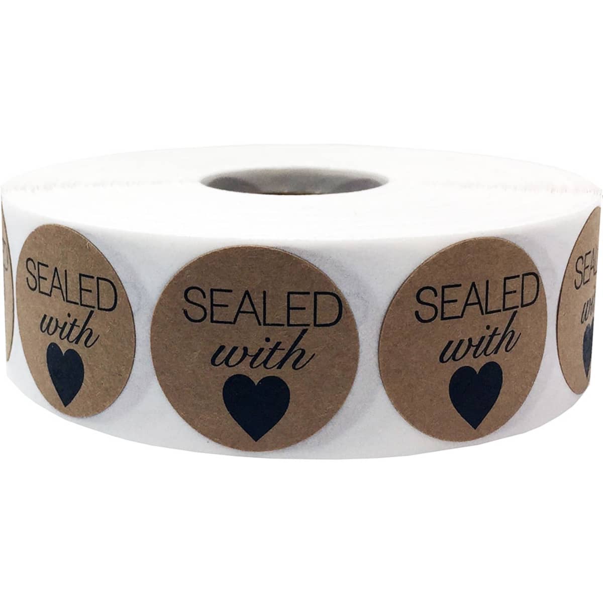 Sealed With Love Kraft Labels 1" Round QTY 500