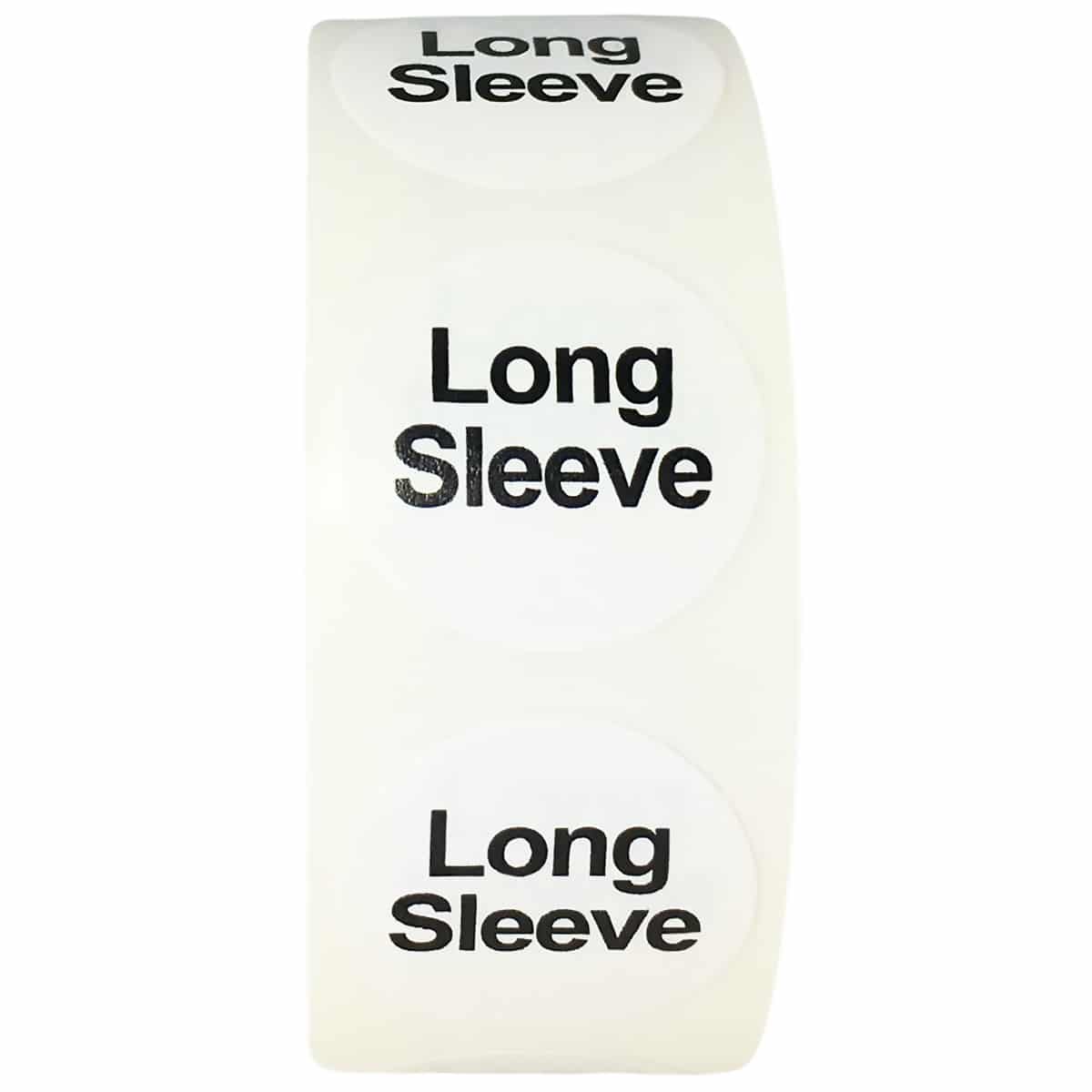 White/Black Round Long Sleeve Standard Size Stickers for Shirts QTY 500