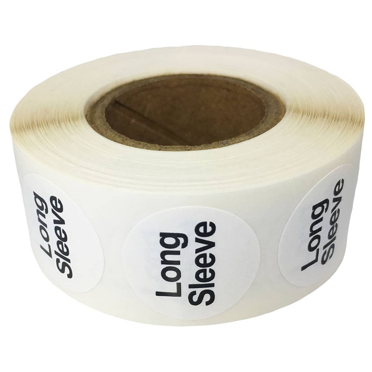 White/Black Round Long Sleeve Standard Size Stickers for Shirts QTY 500