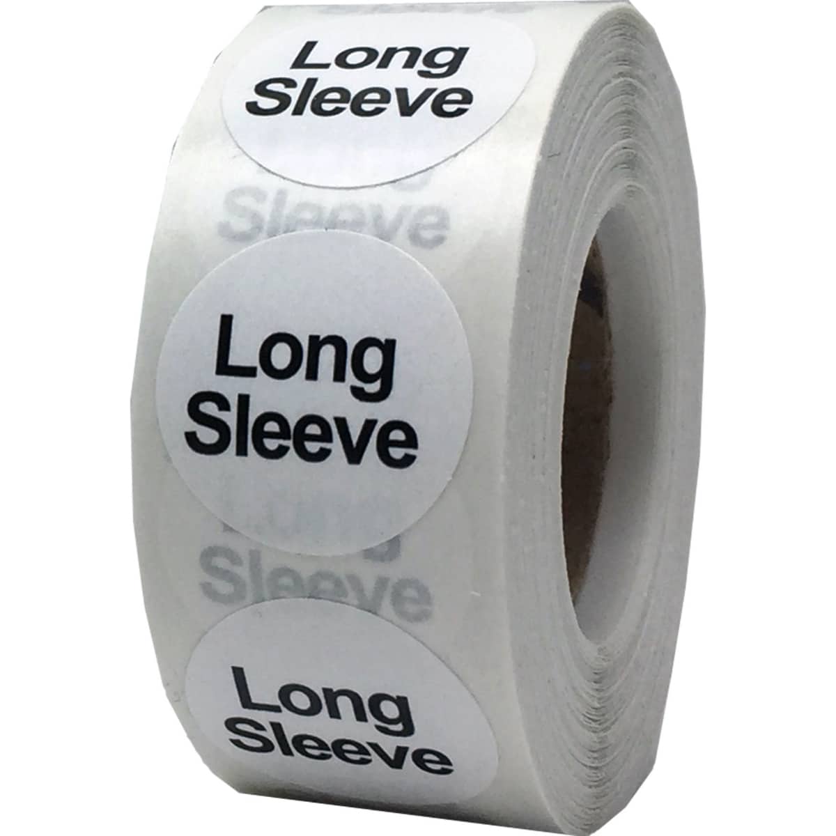 White/Black Round Long Sleeve Standard Size Stickers for Shirts QTY 500