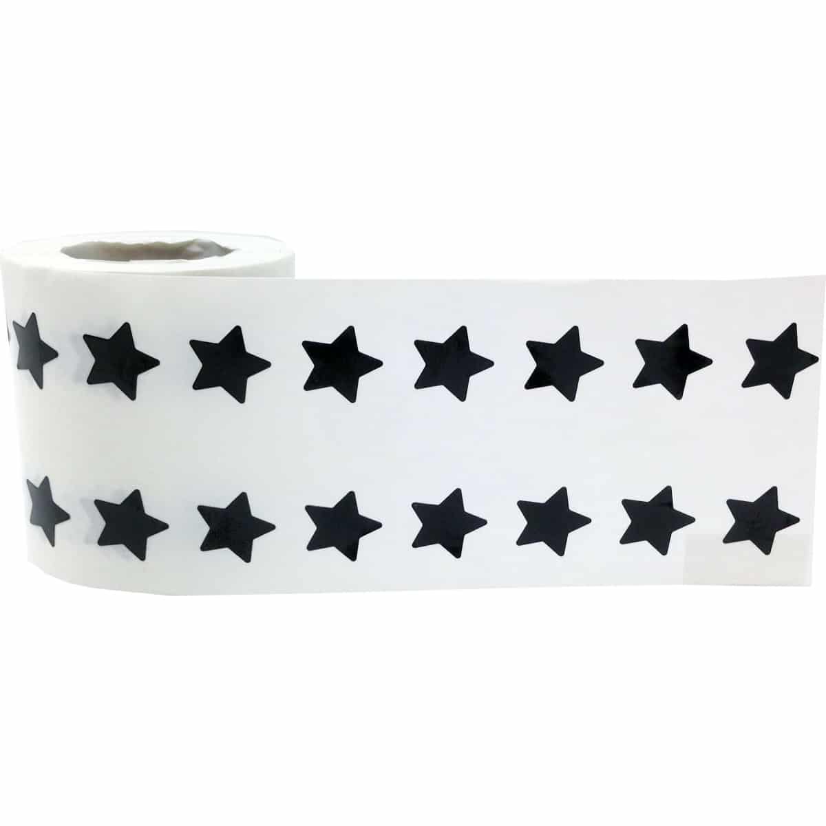 Small Black Star Stickers 1/2" Inch QTY 1,000