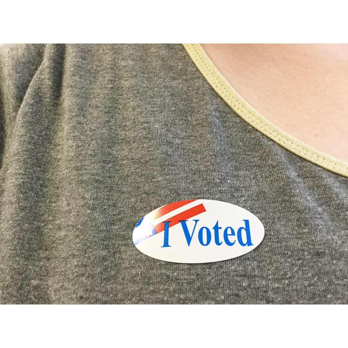 I Voted Stickers Semi-Gloss Oval 1" x 2" QTY 500
