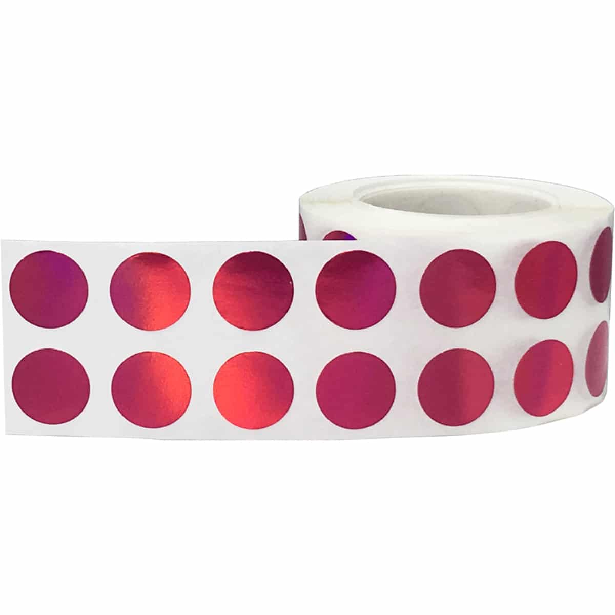 Small Metalized Rubine Red Dot Stickers 1/2" Round Small Metalized Rubine Red Dot Stickers 1/2" Round