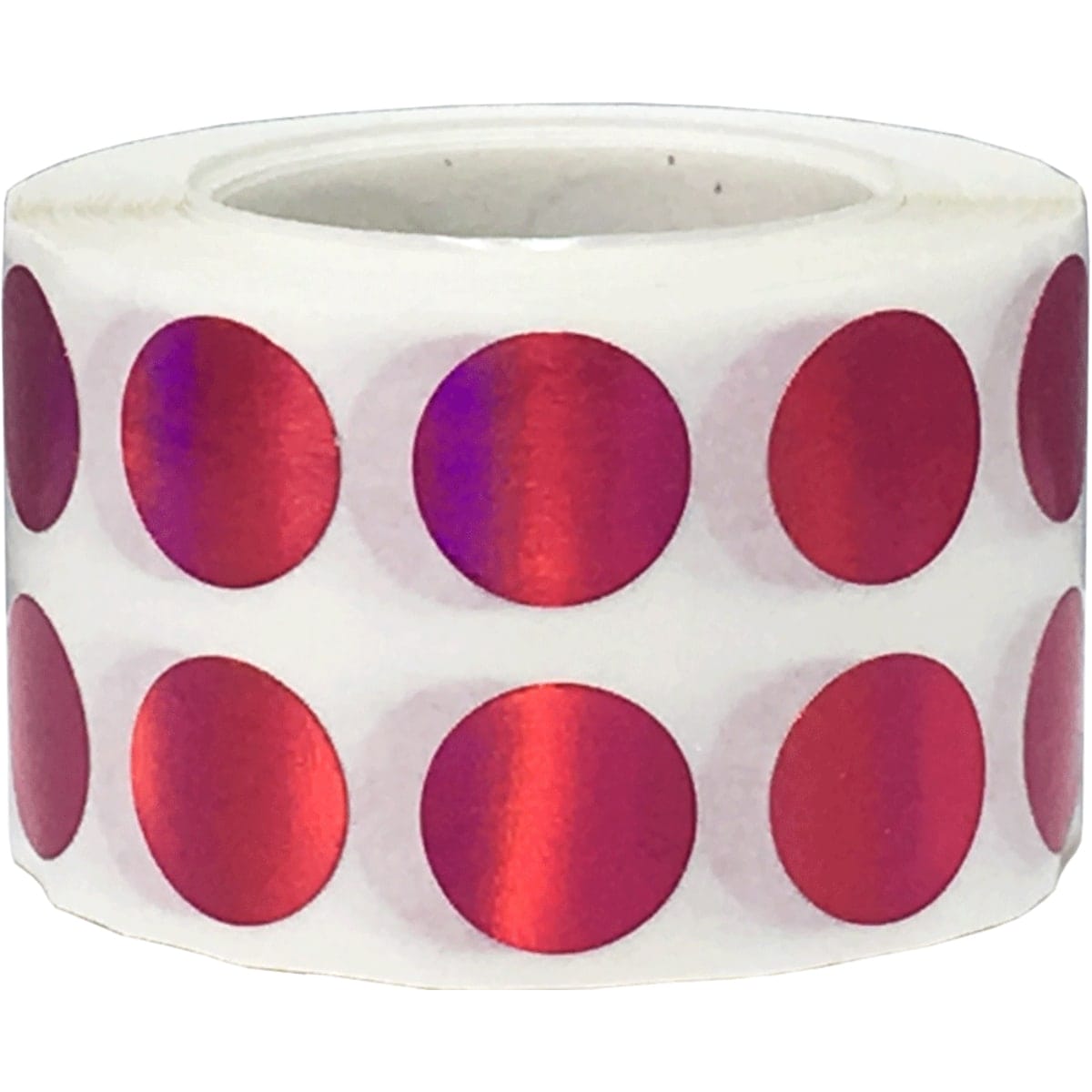 Small Metalized Rubine Red Dot Stickers 1/2" Round Small Metalized Rubine Red Dot Stickers 1/2" Round