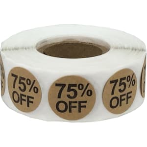 75 Percent Off Brown Kraft Labels 3/4" Quantity 500 75 Percent Off Brown Kraft Labels 3/4" Quantity 500