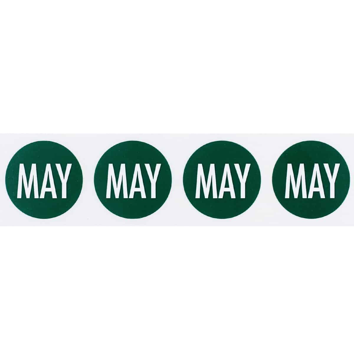 May Color Coded Month Stickers 3/4" Round Quantity 500