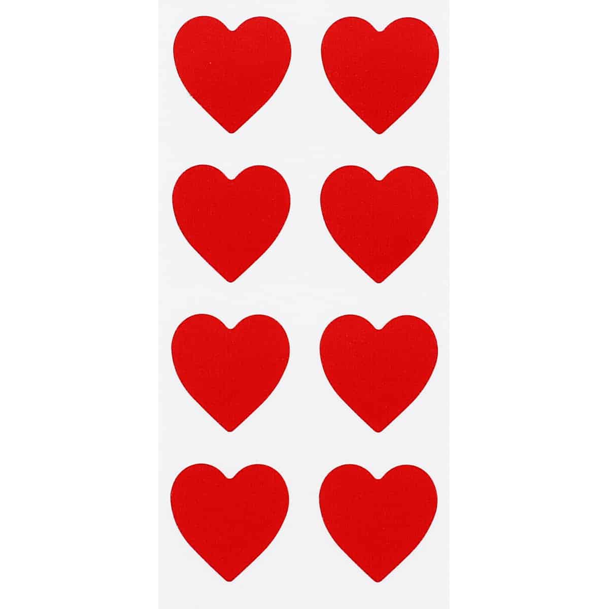 Small Red Heart Stickers 1/2" Wide Quantity 1,000