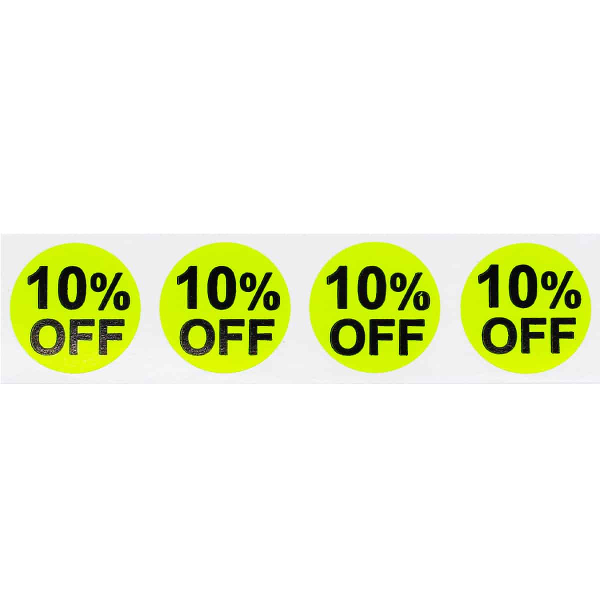 Hot Green 10 Percent Off Labels 3/4" Quantity 500