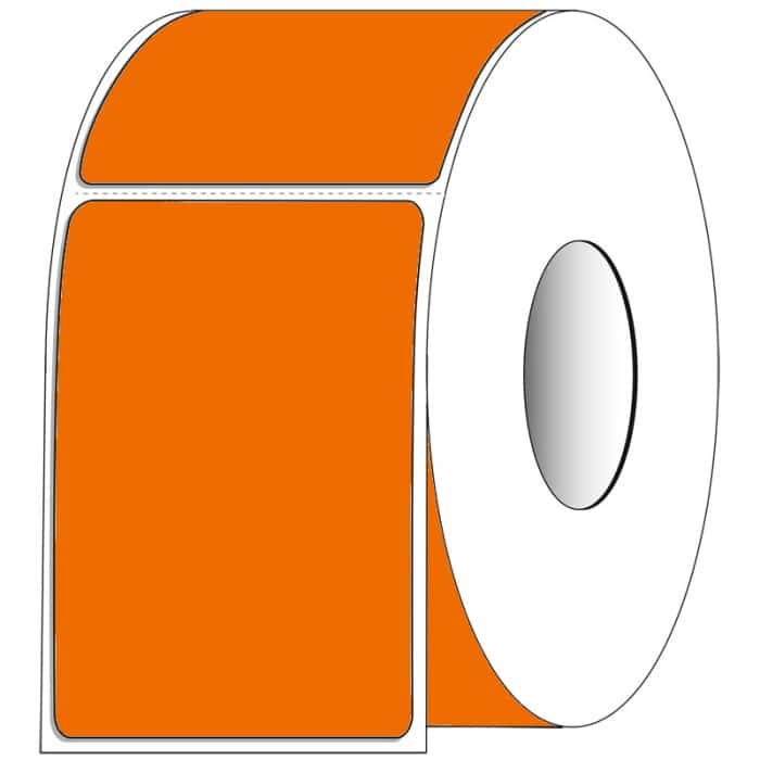 Thermal Transfer Orange Labels | 3" Inch Core | 4" x 6" QTY 1000