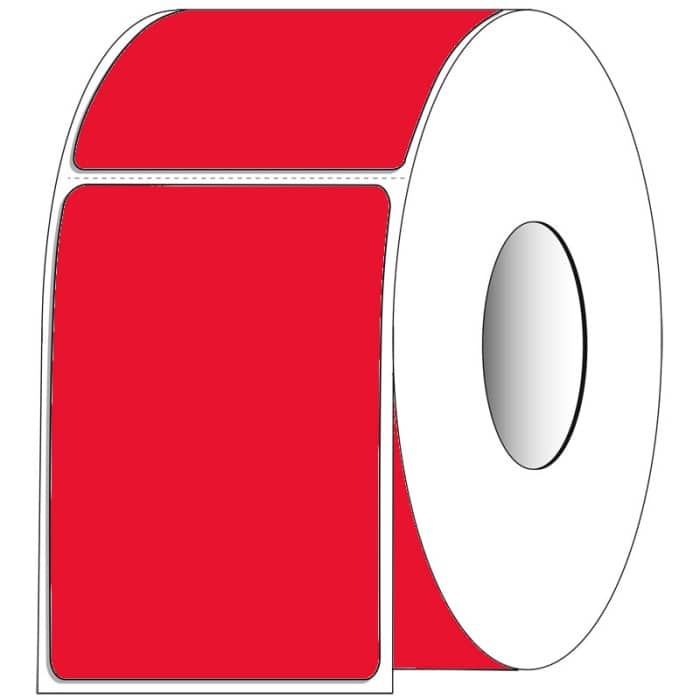 Thermal Transfer Red Labels | 3" Inch Core | 4" x 6" QTY 1000