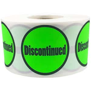 Fluorescent Green Round Discontinued Stickers 1.5" Quantity 500