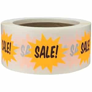 Fluorescent Orange Sale Stickers 2" Burst Shape QTY 500 Fluorescent Orange Sale Stickers 2" Burst Shape QTY 500