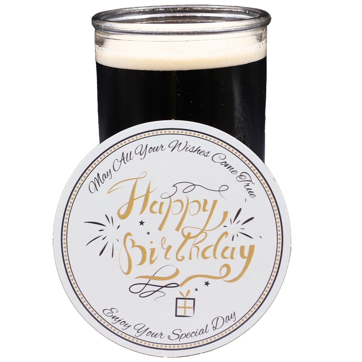 25 Pack White and Gold Happy Birthday Coasters 25 Pack White and Gold Happy Birthday Coasters